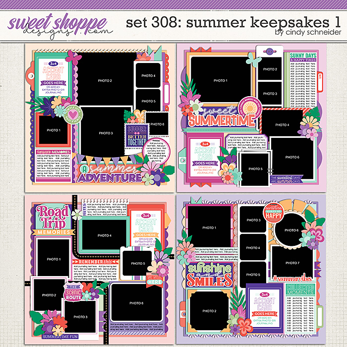 Cindy's Layered Templates - Set 308: Summer Keepsakes 1 by Cindy Schneider