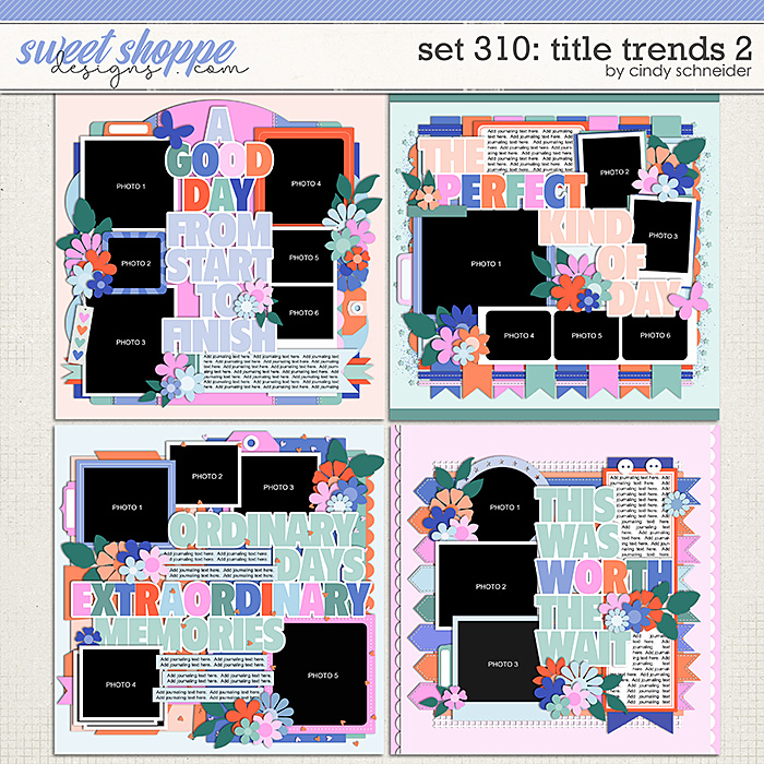 Cindy's Layered Templates - Set 310: Title Trends 2 by Cindy Schneider