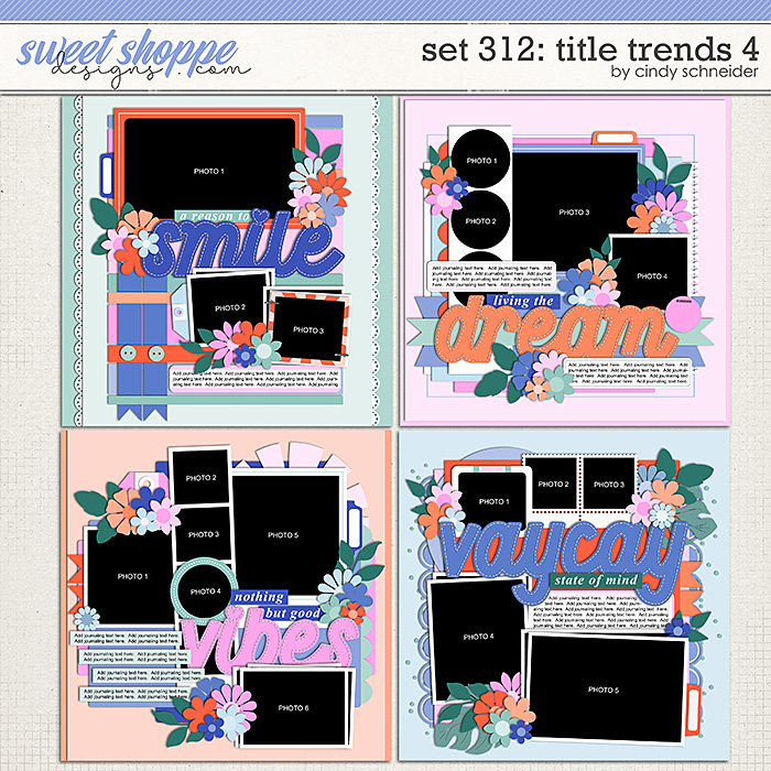 Cindy's Layered Templates - Set 312: Title Trends 4 by Cindy Schneider