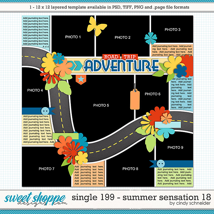 Cindy's Layered Templates - Single 199: Summer Sensation 18 by Cindy Schneider