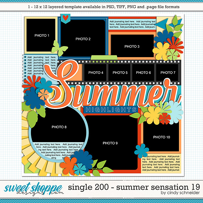 Cindy's Layered Templates - Single 200: Summer Sensation 19 by Cindy Schneider