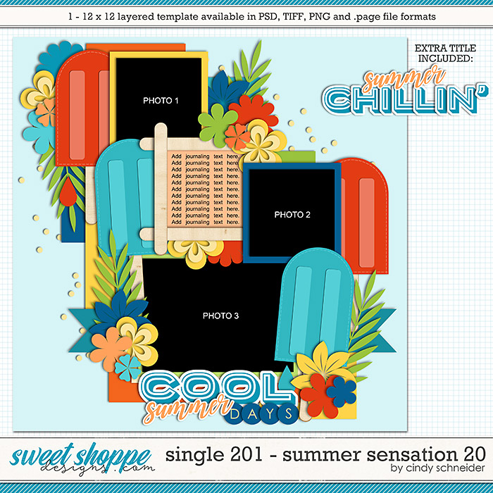 Cindy's Layered Templates - Single 201: Summer Sensation 20 by Cindy Schneider