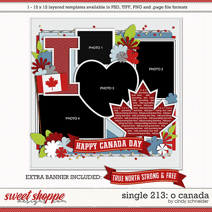 Cindy's Layered Templates - Single 213 - O Canada by Cindy Schneider