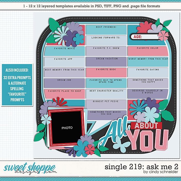 Cindy's Layered Templates - Single 219: Ask Me 2 by Cindy Schneider