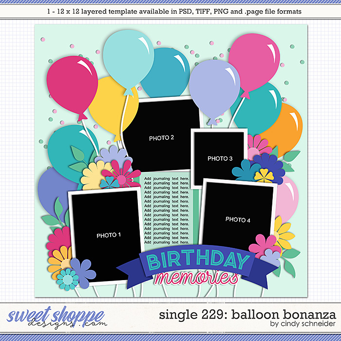 Cindy's Layered Templates - Single 229: Balloon Bonanza by Cindy Schneider