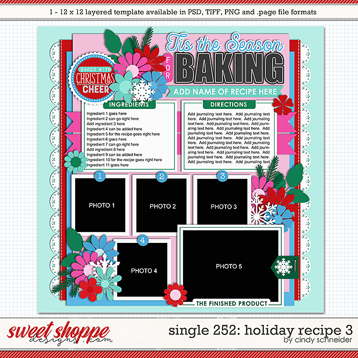 Cindy's Layered Templates - Single 252: Holiday Recipe 3 by Cindy Schneider