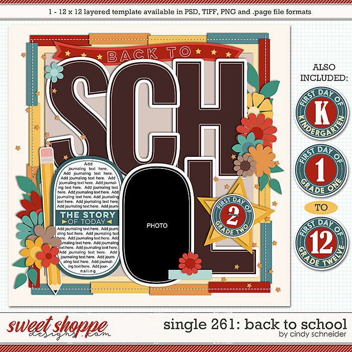 Cindy's Layered Templates - Single 261: Back to School by Cindy Schneider