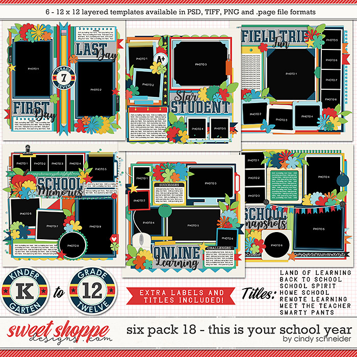Cindy's Layered Templates - Six Pack 18: This is the School Year by Cindy Schneider