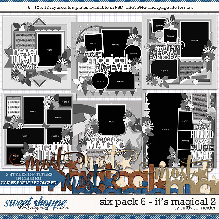 Cindy's Layered Templates - Six Pack 6: It's Magical 2 by Cindy Schneider