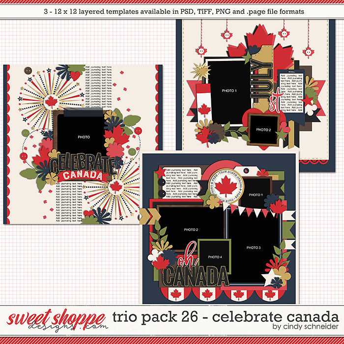 Cindy's Layered Templates - Trio Pack 26: Celebrate Canada by Cindy Schneider