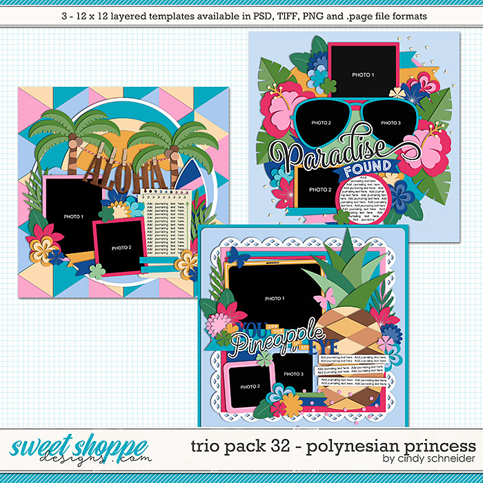 Cindy's Layered Templates - Trio Pack 32: Polynesian Princess by Cindy Schneider