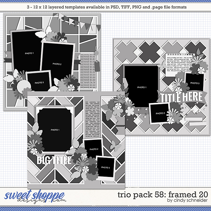 Cindy's Layered Templates - Trio Pack 58: Framed 20 by Cindy Schneider