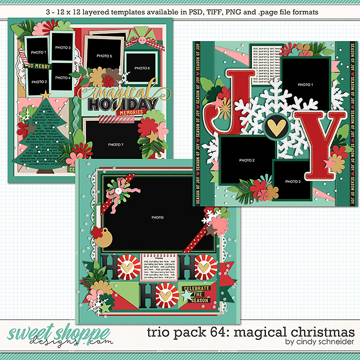 Cindy's Layered Templates - Trio Pack 64: Magical Christmas by Cindy Schneider