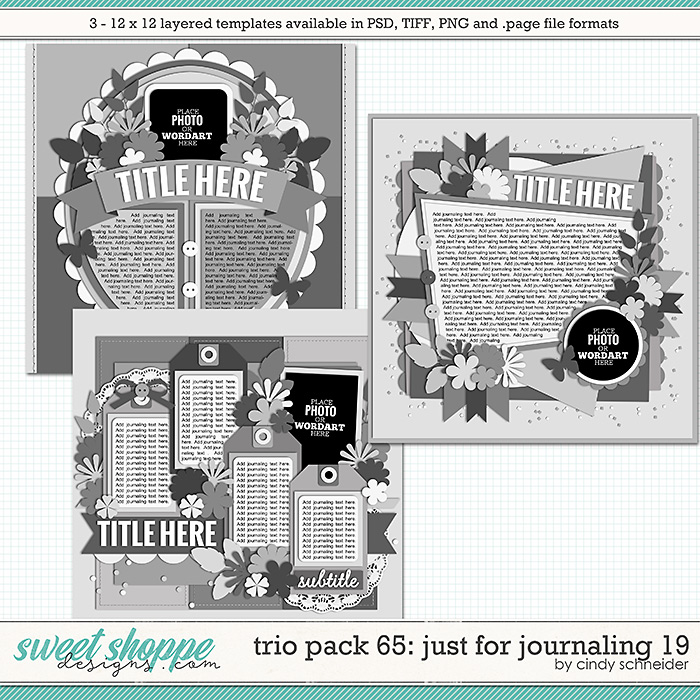 Cindy's Layered Templates - Trio Pack 65: Just for Journaling 19 by Cindy Schneider