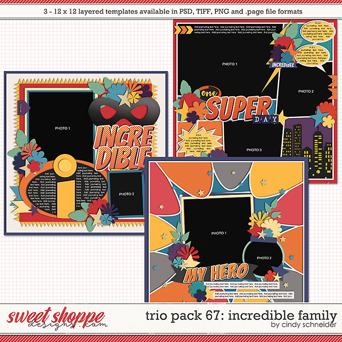 Cindy's Layered Templates - Trio Pack 67: Incredible Family by Cindy Schneider