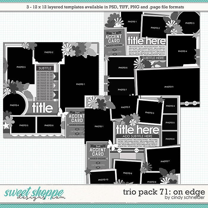 Cindy's Layered Templates - Trio Pack 71: On Edge by Cindy Schneider