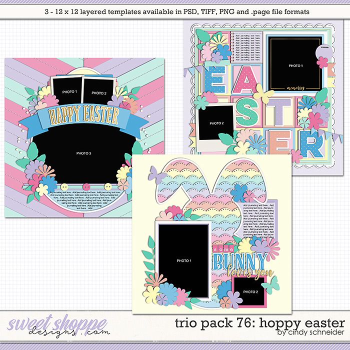 Cindy's Layered Templates - Trio Pack 76: Hoppy Easter by Cindy Schneider