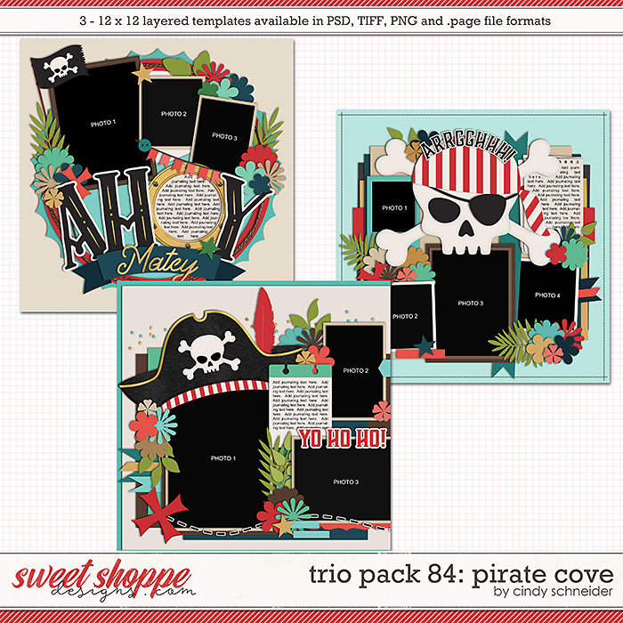 Cindy's Layered Templates - Trio Pack 84: Pirate Cove by Cindy Schneider