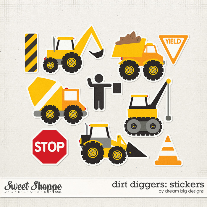 Dirt Diggers: Stickers by Dream Big Designs Dirt Diggers: Stickers by Dream Big Designs