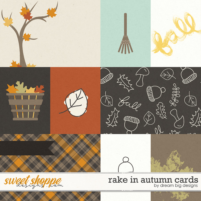 Rake In Autumn Cards by Dream Big Designs Rake In Autumn Cards by Dream Big Designs