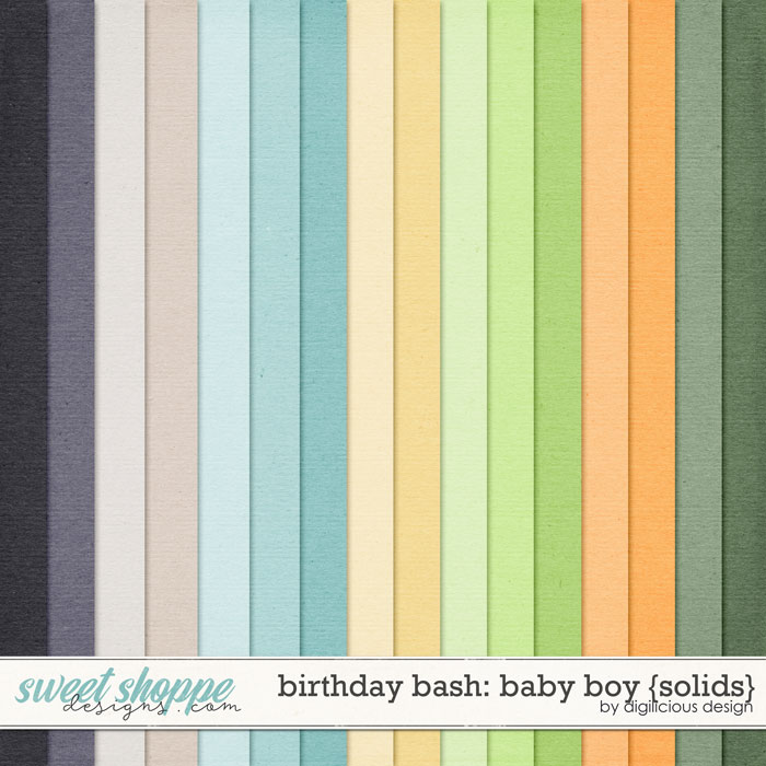 Birthday Bash: Baby Boy {Solids} by Digilicious Design