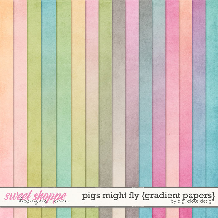 Pigs Might Fly {Gradient Papers} by Digilicious Design