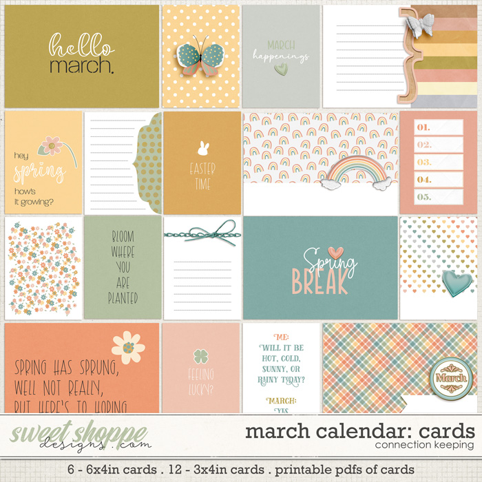 March Calendar Journal Cards by Connection Keeping