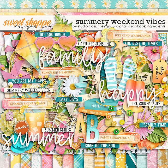Summery Weekend Vibes Kit by Digital Scrapbook Ingredients and Studio Basic