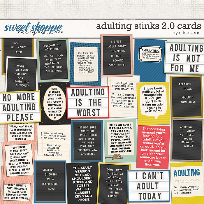 Adulting Stinks 2.0 Cards by Erica Zane