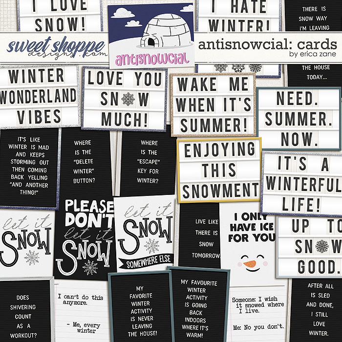 Antisnowcial: Cards by Erica Zane
