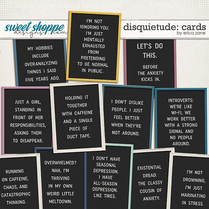 Disquietude: Cards by Erica Zane