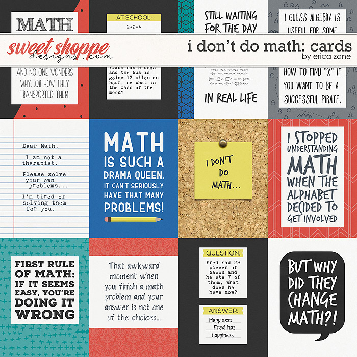 I Don't Do Math Cards by Erica Zane