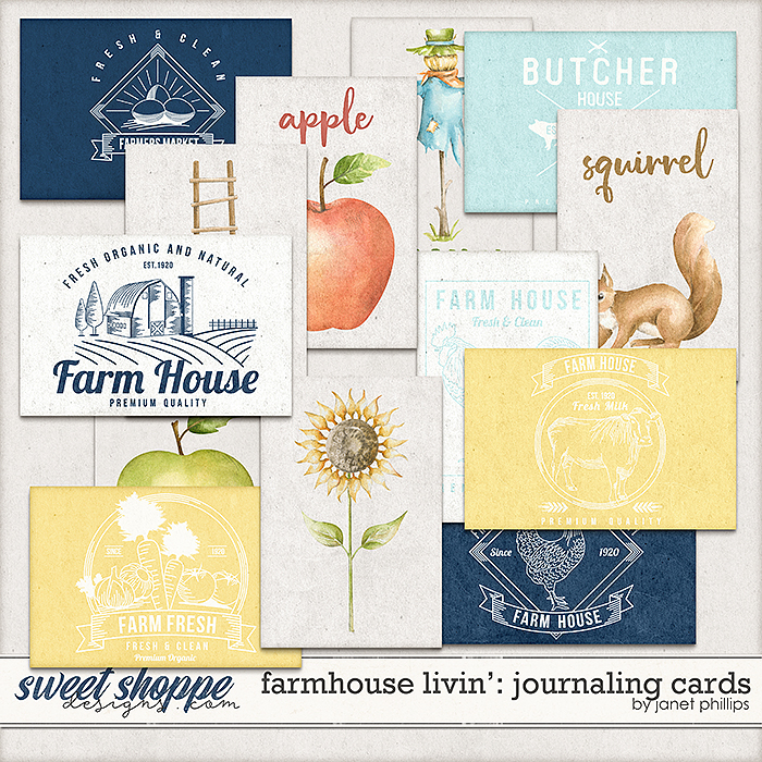 Farmhouse Livin': Journaling Cards by Janet Phillips