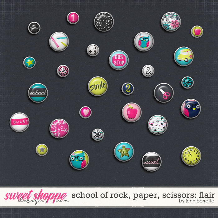 School of Rock, Paper, Scissors: Flair by Jenn Barrette School of Rock, Paper, Scissors: Flair by Jenn Barrette