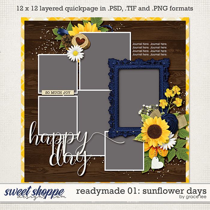 Readymade Template 01: Sunflower Days by Grace Lee