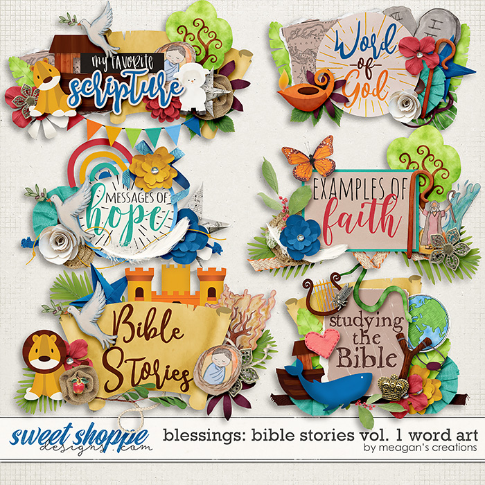 Blessings: Bible Stories Vol. 1 Word Art by Meagan's Creations