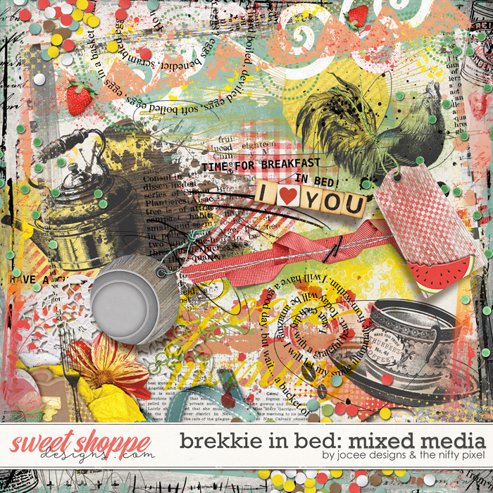 Brekkie In Bed Mixed Media by JoCee Designs and The Nifty Pixel