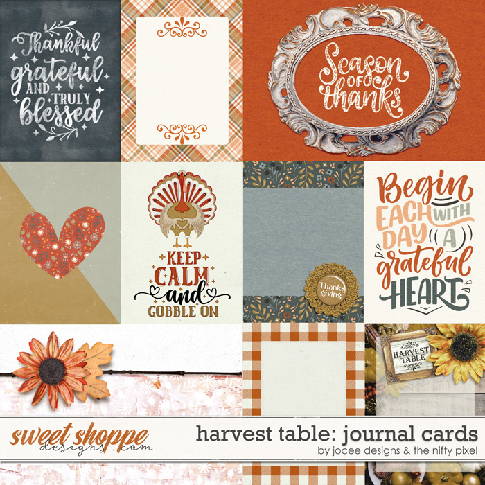Harvest Table Cards by JoCee Designs and The Nifty Pixel