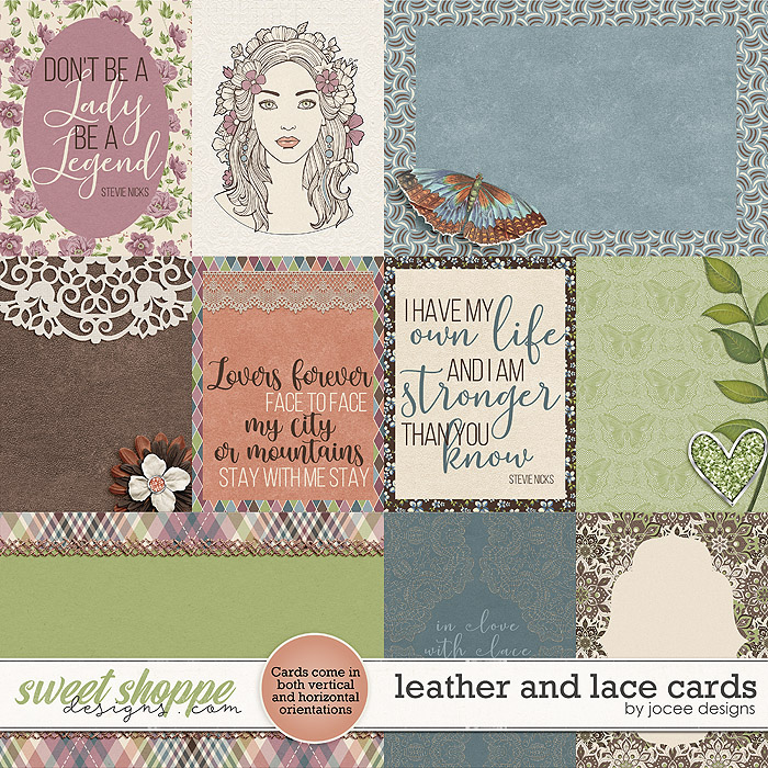 Leather and Lace Cards by JoCee Designs