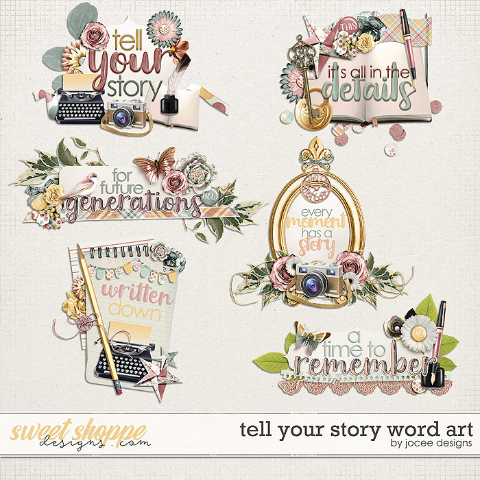 Tell Your Story Word Art by JoCee Designs