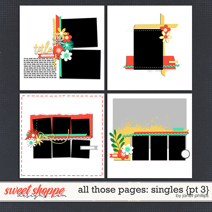 ALL THOSE PAGES: SINGLES {part 3}  by Janet Phillips