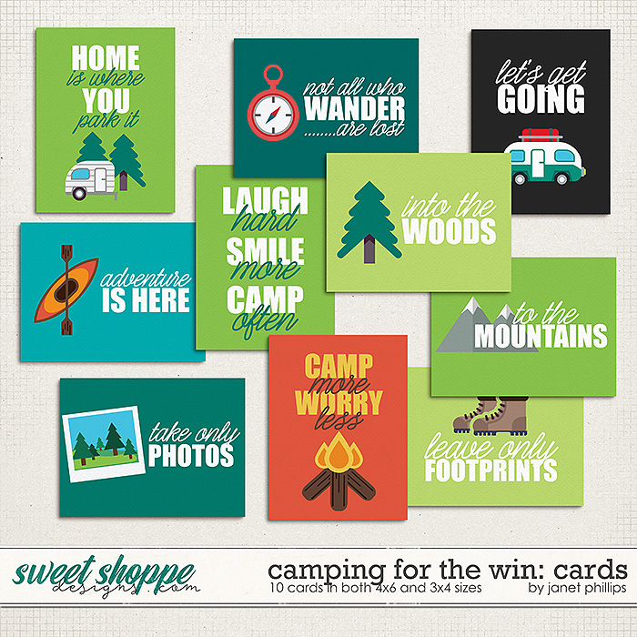 Camping For the Win: Journaling Cards by Janet Phillips Camping For the Win: Journaling Cards by Janet Phillips