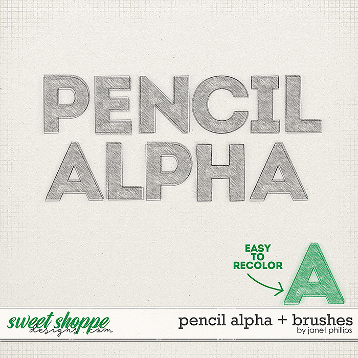 PENCIL ALPHA + BRUSHES by Janet Phillips