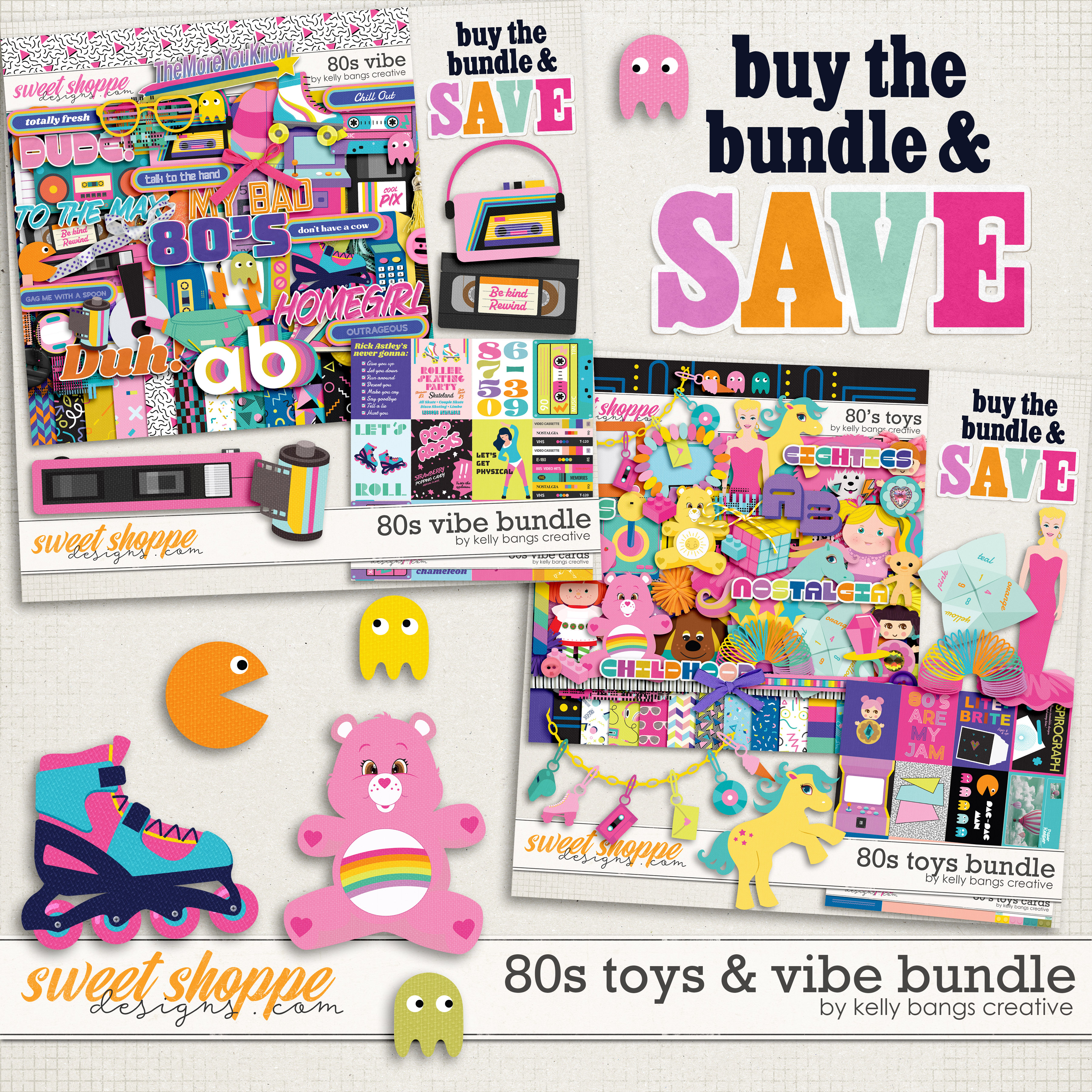 80's Toys and Vibe MEGA Bundle by Kelly Bangs Creative