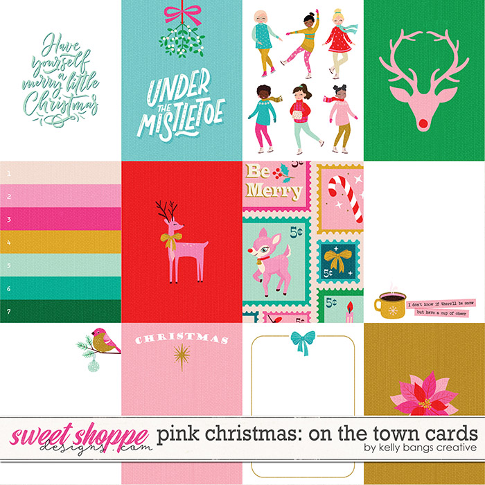Pink Christmas: On the Town Cards by Kelly Bangs Creative