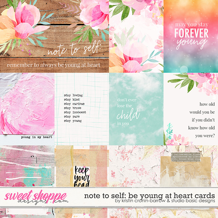Note To Self: Be Young At Heart Cards by Kristin Cronin-Barrow & Studio Basic