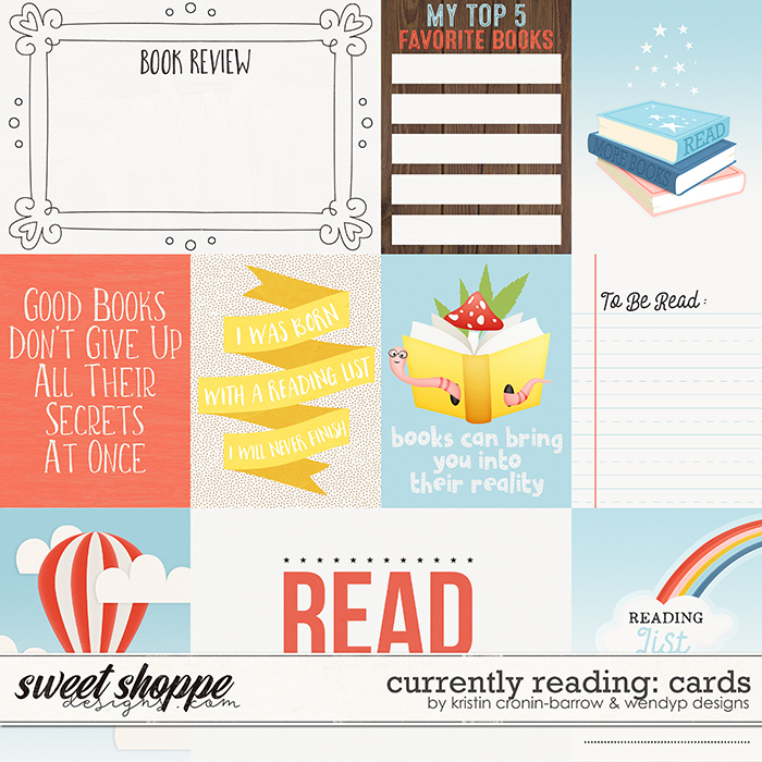 Currently: Reading - cards by Kristin Cronin-Barrow and WendyP Designs