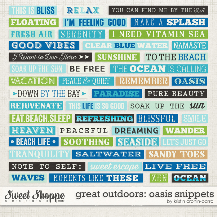 Great Outdoors: Oasis Snippets by Kristin Cronin-Barrow Great Outdoors: Oasis Snippets by Kristin Cronin-Barrow