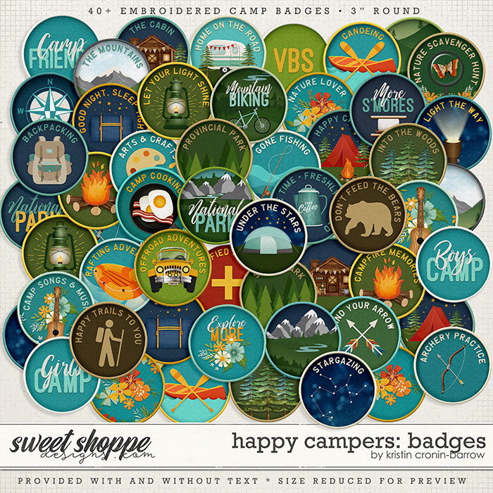 Happy Campers: Badges by Kristin Cronin-Barrow Happy Campers: Badges by Kristin Cronin-Barrow