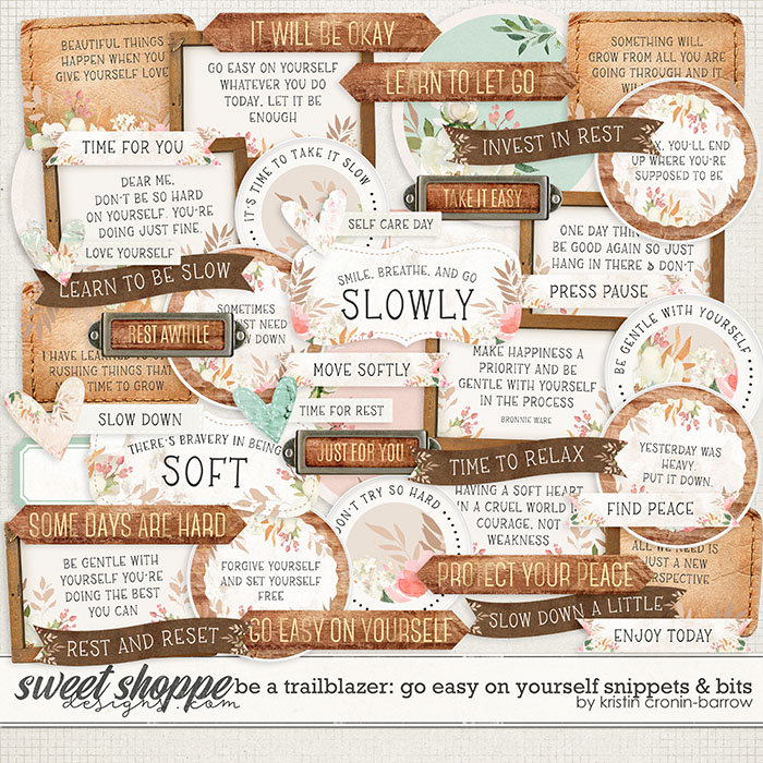 Be a Trailblazer: Go Easy on Yourself Snippets and Bits by Kristin Cronin-Barrow 